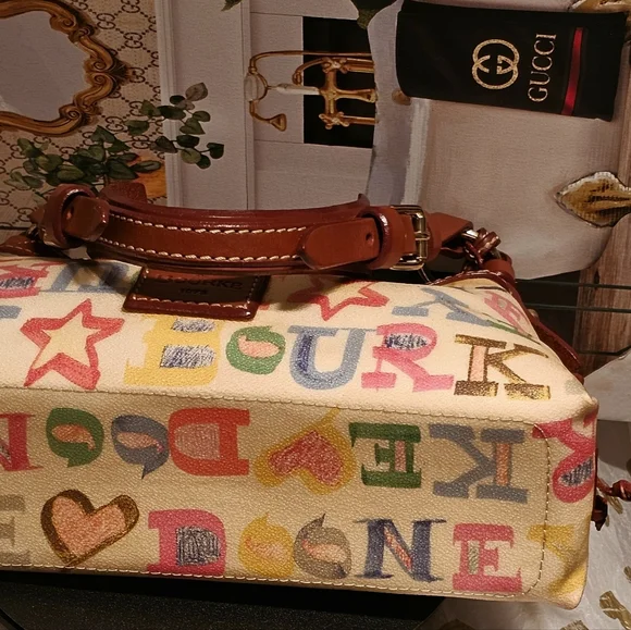 Dooney& Bourke Y2K RainbowZipper Doodle Graffiti Shoulder Bag